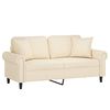 vidaXL 2-Sitzer-Sofa mit Kissen Creme 140 cm Samt