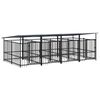 vidaXL Outdoor-Hundezwinger mit Dach Stahl 7,51 m&sup2;