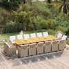 vidaXL 17-tlg. Garten-Essgruppe mit Kissen Poly Rattan Beige