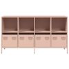 vidaXL Sideboard Rosa 135x39x73,5 cm Kaltgewalzter Stahl