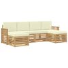 vidaXL Outdoor-Sofagarnitur 6 pcs Wei&szlig; und Creme 249 x 122,5 x 73 cm