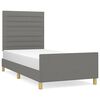 vidaXL Bettgestell ohne Matratze Dunkelgrau 90x200 cm Stoff