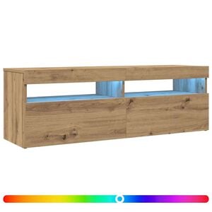 vidaXL TV-Schrank mit LED Artisan-Eiche 120x35x40 cm Holzwerkstoff