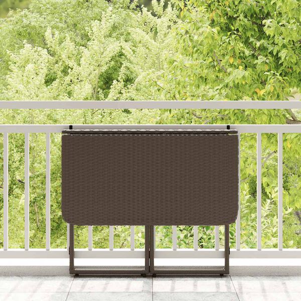 vidaXL Gartentisch Klappbar Braun 90x51x75 cm Poly Rattan