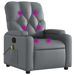 vidaXL Massagesessel Relaxsessel Grau Kunstleder