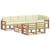 vidaXL Outdoor-Sofagarnitur mit Kissen 9 pcs Wei&szlig; und Creme Polyester
