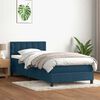 vidaXL Boxspringbett mit Matratze Dunkelblau 80x220 cm Samt