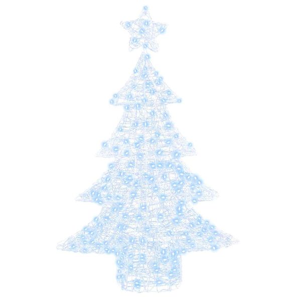 vidaXL Weihnachtsbaum mit 100 LEDs Kaltwei&szlig; 122 cm Acryl