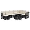 vidaXL Gartensofa-set 9 pcs Schwarz Poly-Rattan