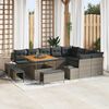 vidaXL Gartensofa-set mit Kissen 12 pcs Grau Poly-Rattan