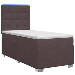 vidaXL Boxspringbett mit Matratze Dunkelbraun 80 x 200 cm Stoff