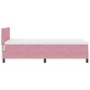 vidaXL LED Boxspringbett mit Matratze mit LED Rosa 100 x 200 cm Samt