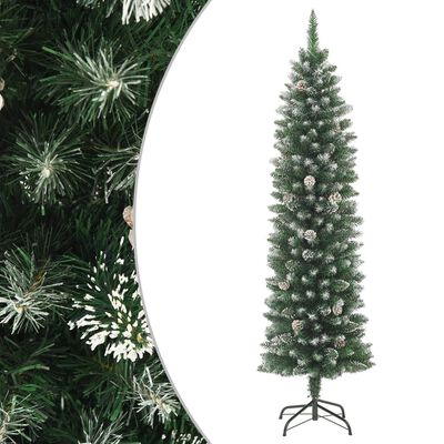 vidaXL Künstlicher Weihnachtsbaum mit Ständer Schlank 120 cm PVC