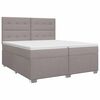 vidaXL Boxspringbett mit Matratze Taupe 200 x 200 cm Stoff