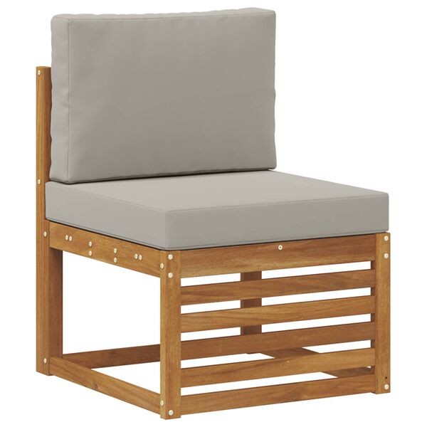 vidaXL Outdoor-Sofagarnitur mit Kissen 5 pcs Nat&uuml;rlich und Hellgrau