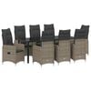 vidaXL Garten Essgruppe 9 stk. Grau Poly-Rattan