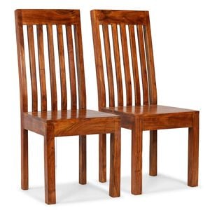 vidaXL Esszimmerst&uuml;hle 2 Stk. Massivholz mit Honigfarbenem Finish