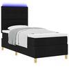 vidaXL LED Boxspringbett mit Matratze Schwarz 80 x 200 cm Stoff
