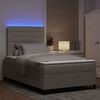 vidaXL Boxspringbett mit Matratze mit LED Taupe 120 x 200 cm Stoff