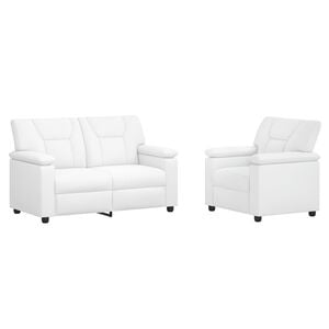 vidaXL Sofa-Set 2 pcs Wei&szlig; Kunstleder