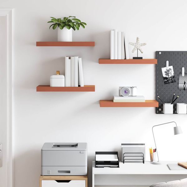 vidaXL Wandregal Wandmontiert 4 pcs Rot 50 x 23 x 4 cm Holzwerkstoff