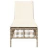 vidaXL Sonnenliege mit Auflage Beige Poly Rattan