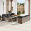 vidaXL Garten-Sofa-Set mit Kissen mit Speicher Grau 100 x 100 x 71 cm