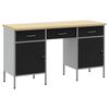 vidaXL Werkbank mit Schubladen 3 pcs Schwarz Ingenieure Holz und Stahl