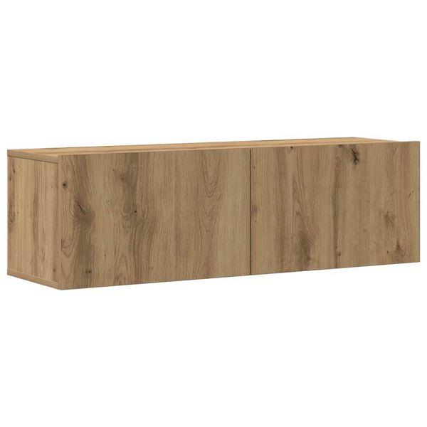 vidaXL 3-tlg. TV-Schrank-Set Wandmontage Artisan-Eiche Holzwerkstoff
