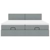 vidaXL Ottoman-Bett mit Matratzen Hellgrau 160x200 cm Stoff