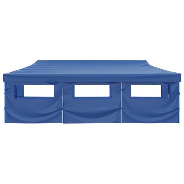 vidaXL Faltzelt Partyzelt Pop-Up mit 8 Seitenw&auml;nden 870x291x315 cm Blau