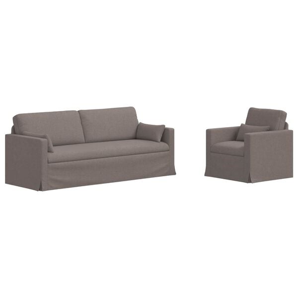 vidaXL Sofa 2 pcs Taupe