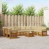 vidaXL Ecksofa Set mit Kissen 11 pcs Natur und Beige Massivholz Akazie