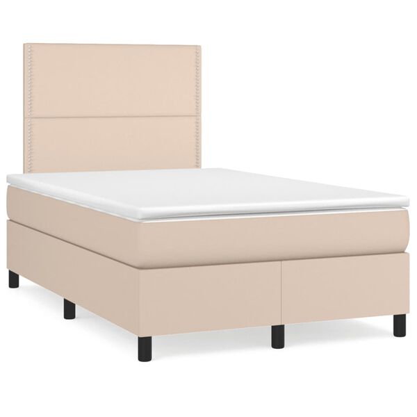 vidaXL Boxspringbett Matratze Cappuccino-Braun 120x190 cm Kunstleder