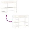 vidaXL Hochbett mit Schreibtisch Wei&szlig; 90x190 cm Massivholz Kiefer