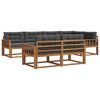 vidaXL Outdoor-Sofagarnitur mit Kissen 7 pcs Natur und Anthrazit