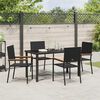 vidaXL Garten Essgruppe mit Kissen 5 pcs Schwarz Poly-Rattan