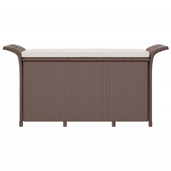 vidaXL Gartenbank mit Kissen Braun 116x46x57 cm Poly Rattan