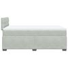 vidaXL Boxspringbett mit Matratze Hellgrau 120x190 cm Samt