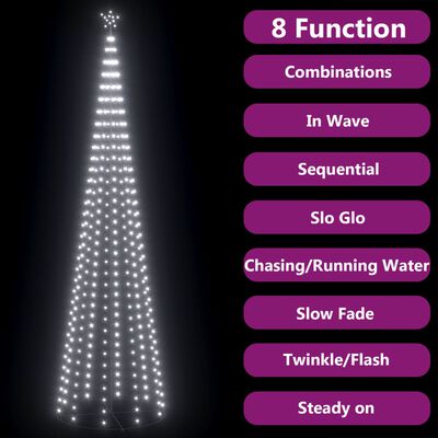 vidaXL Weihnachtsbaum in Kegelform 752 LEDs Deko Kaltweiß 160x500 cm