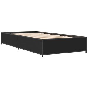 vidaXL Bettgestell Schwarz 90x190 cm Holzwerkstoff und Metall
