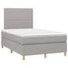 vidaXL Boxspringbett mit Matratze & LED Hellgrau 120x200 cm Stoff