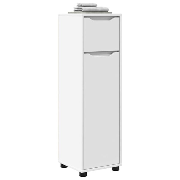 vidaXL Badezimmerschrank mit T&uuml;r Wei&szlig; 30,5 x 30 x 101 cm Holzwerkstoff