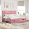 vidaXL Ottoman-Bett mit Matratzen & LEDs Rosa 160x200 cm Samt