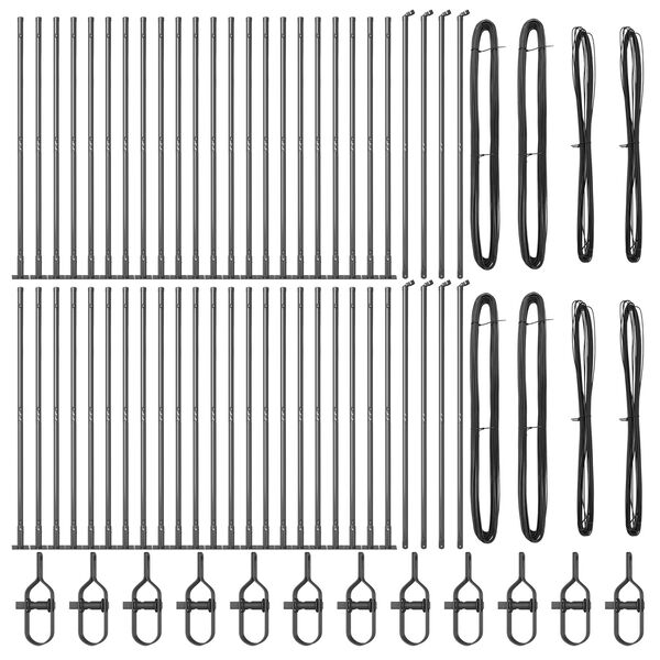 vidaXL Zaunpfosten Sonstiges 52 pcs Grau 3,2 x 3,2 x 83,5 cm Stahl