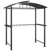 vidaXL Grillpavillon mit Seitenregalen Anthrazit 210x114x230 cm Stahl