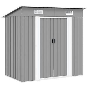 vidaXL Gartenschuppen Grau Metall