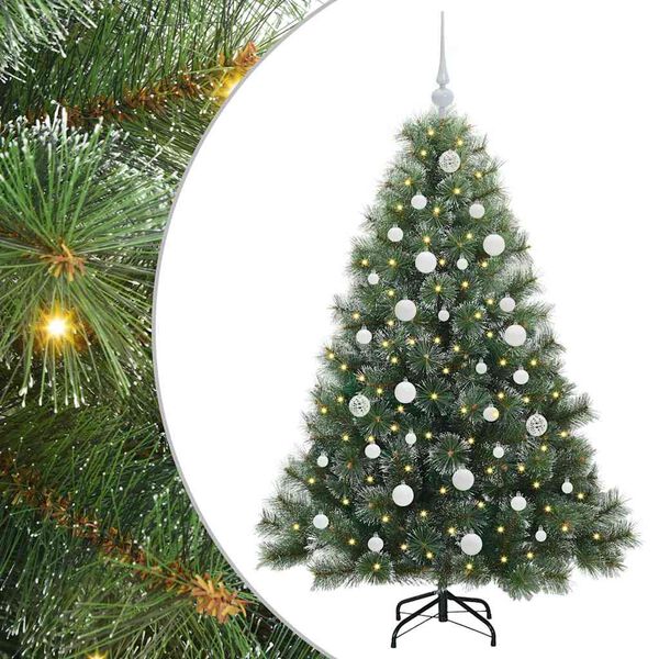 vidaXL K&uuml;nstlicher Weihnachtsbaum mit 150 LEDs Gr&uuml;n 150 cm PE und PVC