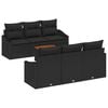 vidaXL Gartensofa-set 7 Stk. Schwarz Poly-Rattan