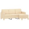 vidaXL 3-Sitzer-Sofa mit Hocker Creme 180 cm Stoff